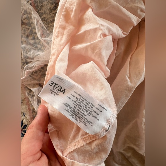 Oshkosh Girls Denim Short Sleeve Dress with Bows and Tulle - Picture 6 of 8